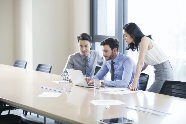 Business people talking in meeting room